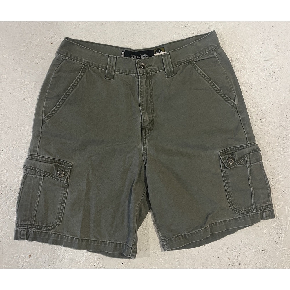 Vintage Levis Silvertab Cargo Shorts Sz 13‎ Baggy Skater Y2K Khaki Green